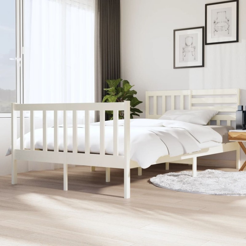 vidaXL Giroletto Bianco in Legno Massello 120x200 cm vidaXL Giroletto Bianco in Legno Massello 120x200 cm