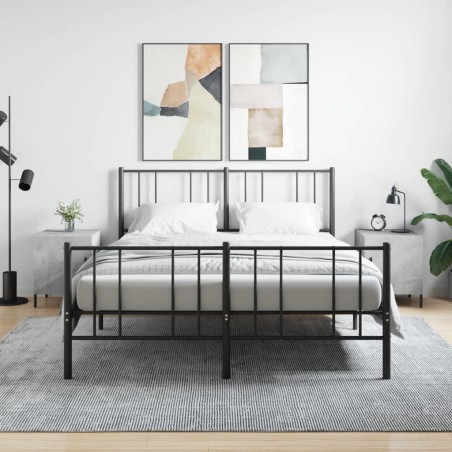 vidaXL Comodini 2 pz Grigio Cemento 40x40x50 cm in Legno Multistrato