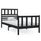 vidaXL Giroletto Nero Legno Massello 75x190cm 2FT6 Piccolo Singolo vidaXL Giroletto Nero Legno Massello 75x190cm 2FT6 Piccolo Singolo