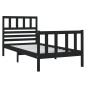 vidaXL Giroletto Nero Legno Massello 75x190cm 2FT6 Piccolo Singolo vidaXL Giroletto Nero Legno Massello 75x190cm 2FT6 Piccolo Singolo