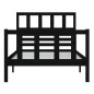 vidaXL Giroletto Nero in Legno Massello 90x190 cm 3FT Singolo vidaXL Giroletto Nero in Legno Massello 90x190 cm 3FT Singolo