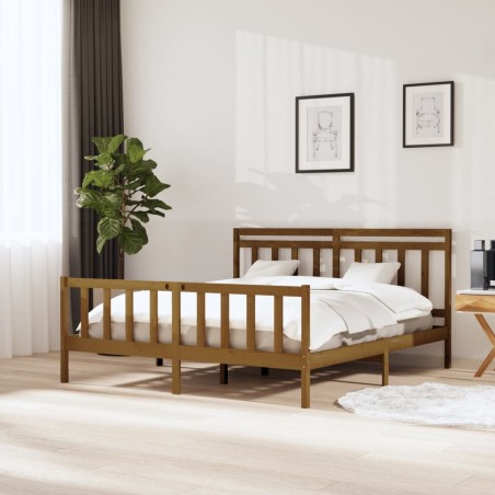 vidaXL Giroletto Miele in Legno Massello 180x200 cm 6FT Super King
