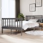 vidaXL Giroletto Grigio in Legno Massello 120x190cm 4FT Small Double vidaXL Giroletto Grigio in Legno Massello 120x190cm 4FT Small Double
