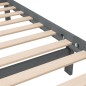 vidaXL Giroletto Grigio in Legno Massello 120x190cm 4FT Small Double vidaXL Giroletto Grigio in Legno Massello 120x190cm 4FT Small Double