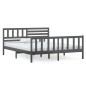 vidaXL Giroletto in Legno Massello Grigio 140x190 cm