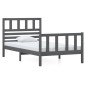 vidaXL Giroletto Grigio in Legno Massello 90x190 cm 3FT Singolo vidaXL Giroletto Grigio in Legno Massello 90x190 cm 3FT Singolo