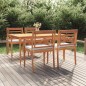 vidaXL Set da Pranzo Giardino 5 pz con Cuscini Legno Massello di Teak