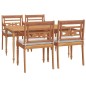 vidaXL Set da Pranzo Giardino 5 pz con Cuscini Legno Massello di Teak