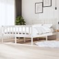 vidaXL Giroletto Bianco in Legno Massello 150x200 cm 5FT King Size vidaXL Giroletto Bianco in Legno Massello 150x200 cm 5FT King Size
