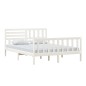 vidaXL Giroletto Bianco in Legno Massello 150x200 cm 5FT King Size vidaXL Giroletto Bianco in Legno Massello 150x200 cm 5FT King Size