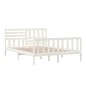 vidaXL Giroletto Bianco in Legno Massello 150x200 cm 5FT King Size vidaXL Giroletto Bianco in Legno Massello 150x200 cm 5FT King Size