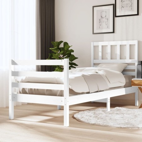 vidaXL Giroletto Bianco in Legno Massello di Pino 100x200 cm