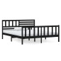 vidaXL Giroletto Nero in Legno Massello 135x190 cm 4FT6 Double vidaXL Giroletto Nero in Legno Massello 135x190 cm 4FT6 Double
