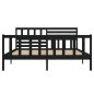 vidaXL Giroletto Nero in Legno Massello 135x190 cm 4FT6 Double vidaXL Giroletto Nero in Legno Massello 135x190 cm 4FT6 Double