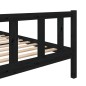 vidaXL Giroletto Nero in Legno Massello 135x190 cm 4FT6 Double vidaXL Giroletto Nero in Legno Massello 135x190 cm 4FT6 Double
