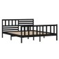vidaXL Giroletto Nero in Legno Massello 140x190 cm vidaXL Giroletto Nero in Legno Massello 140x190 cm