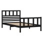 vidaXL Giroletto Nero in Legno Massello 100x200 cm