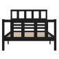 vidaXL Giroletto Nero in Legno Massello 100x200 cm