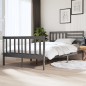 vidaXL Giroletto Grigio in Legno Massello 135x190 cm 4FT6 Double vidaXL Giroletto Grigio in Legno Massello 135x190 cm 4FT6 Double