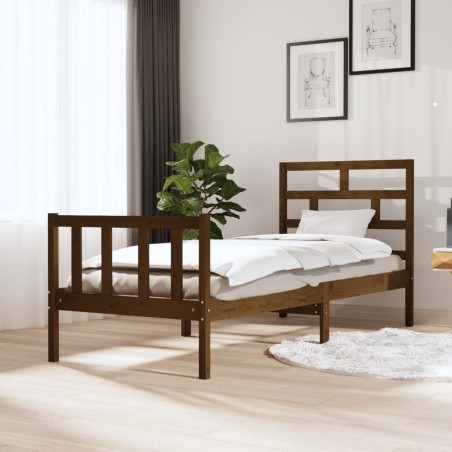vidaXL Giroletto Miele Legno Massello Pino 75x190cm 2FT6 Small Single