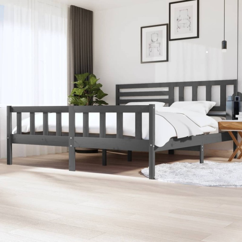 vidaXL Giroletto Grigio in Legno Massello 200x200 cm vidaXL Giroletto Grigio in Legno Massello 200x200 cm
