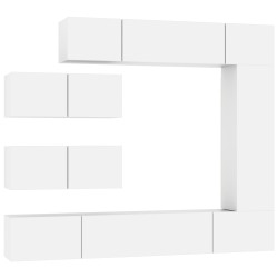 vidaXL Set di Mobili Porta TV 7 pz Bianco in Legno Multistrato