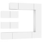 vidaXL Set di Mobili Porta TV 7 pz Bianco in Legno Multistrato vidaXL Set di Mobili Porta TV 7 pz Bianco in Legno Multistrato