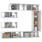 vidaXL Set di Mobili Porta TV 7 pz Bianco in Legno Multistrato vidaXL Set di Mobili Porta TV 7 pz Bianco in Legno Multistrato
