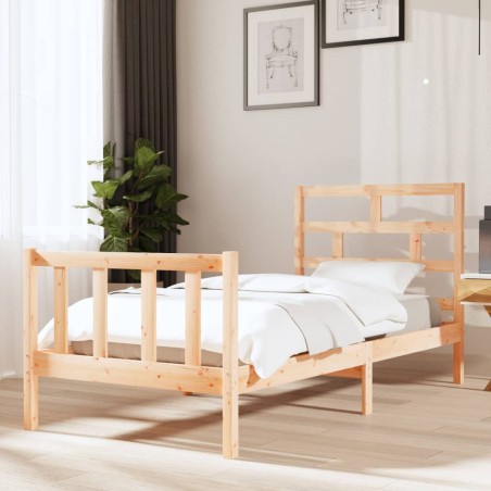 vidaXL Giroletto in Legno Massello Pino 90x190 cm 3FT Single