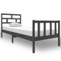 vidaXL Giroletto Grigio Legno Massello Pino 75x190cm 2FT6 Small Single