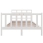 vidaXL Giroletto Bianco Legno Massello Pino 120x190cm 4FT Small Double vidaXL Giroletto Bianco Legno Massello Pino 120x190cm 4FT Small Double