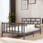 vidaXL Giroletto Grigio in Legno Massello Pino 135x190 cm 4FT6 Double vidaXL Giroletto Grigio in Legno Massello Pino 135x190 cm 4FT6 Double
