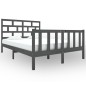 vidaXL Giroletto Grigio in Legno Massello Pino 135x190 cm 4FT6 Double vidaXL Giroletto Grigio in Legno Massello Pino 135x190 cm 4FT6 Double