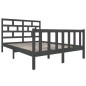 vidaXL Giroletto Grigio in Legno Massello Pino 135x190 cm 4FT6 Double vidaXL Giroletto Grigio in Legno Massello Pino 135x190 cm 4FT6 Double