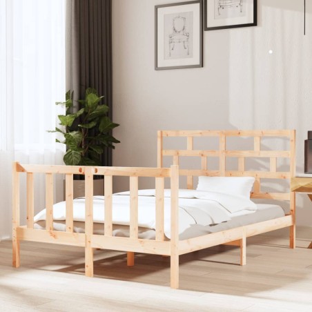 vidaXL Giroletto in Legno Massello di Pino 120x190 cm 4FT Small Double