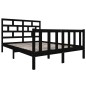 vidaXL Giroletto Nero in Legno Massello di Pino 135x190 cm 4FT6 Double vidaXL Giroletto Nero in Legno Massello di Pino 135x190 cm 4FT6 Double