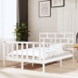 vidaXL Giroletto Bianco in Legno Massello di Pino 140x190 cm vidaXL Giroletto Bianco in Legno Massello di Pino 140x190 cm