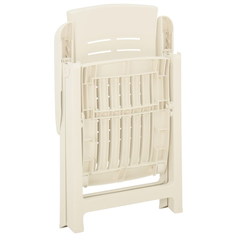 Sedie Reclinabili da Giardino 2 pz in Plastica Bianca Sedie Reclinabili da Giardino 2 pz in Plastica Bianca