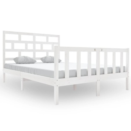 vidaXL Giroletto Bianco in Legno Massello di Pino 120x200 cm