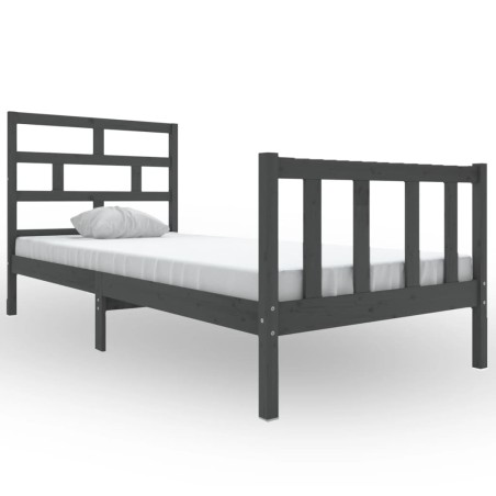 vidaXL Giroletto Grigio in Legno Massello di Pino 100x200 cm