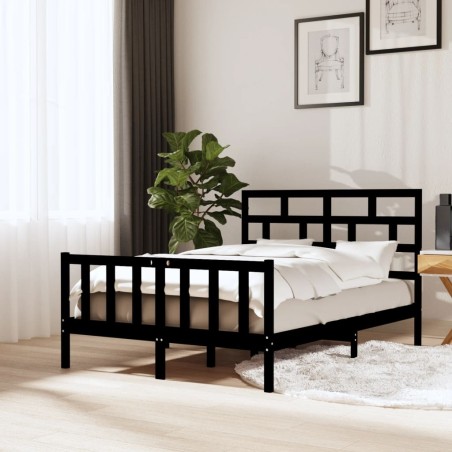 vidaXL Giroletto Nero in Legno Massello di Pino 120x200 cm