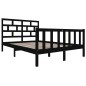 vidaXL Giroletto Nero in Legno Massello Pino 150x200 cm 5FT King Size vidaXL Giroletto Nero in Legno Massello Pino 150x200 cm 5FT King Size