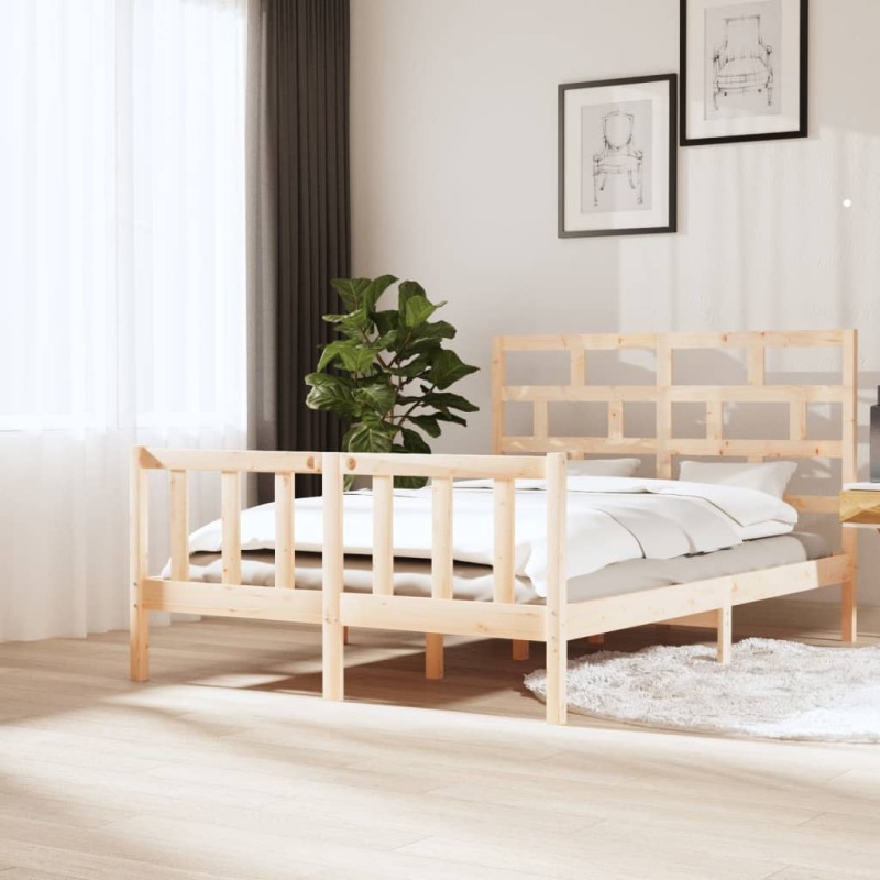 vidaXL Giroletto in Legno Massello di Pino 150x200 cm 5FT King Size vidaXL Giroletto in Legno Massello di Pino 150x200 cm 5FT King Size