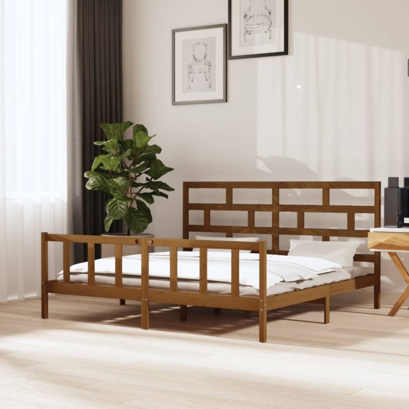 vidaXL Giroletto Miele in Legno Massello Pino 180x200cm 6FT Super King vidaXL Giroletto Miele in Legno Massello Pino 180x200cm 6FT Super King