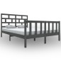 vidaXL Giroletto Grigio Legno Massello di Pino 150x200cm 5FT King Size vidaXL Giroletto Grigio Legno Massello di Pino 150x200cm 5FT King Size