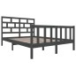 vidaXL Giroletto Grigio Legno Massello di Pino 150x200cm 5FT King Size vidaXL Giroletto Grigio Legno Massello di Pino 150x200cm 5FT King Size