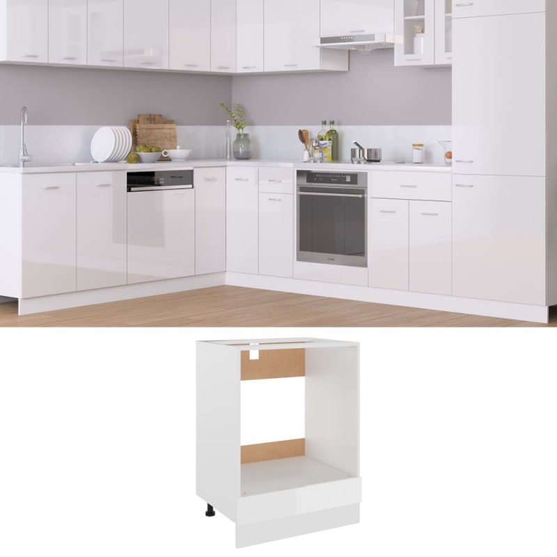vidaXL Mobile per Forno Bianco Lucido 60x46x81,5 cm Legno Multistrato vidaXL Mobile per Forno Bianco Lucido 60x46x81,5 cm Legno Multistrato