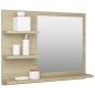 vidaXL Specchio da Bagno Rovere Sonoma 60x10,5x45 cm in Truciolato