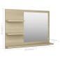 vidaXL Specchio da Bagno Rovere Sonoma 60x10,5x45 cm in Truciolato