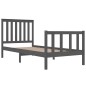 vidaXL Giroletto Grigio Legno Massello Pino 75x190cm 2FT6 Small Single vidaXL Giroletto Grigio Legno Massello Pino 75x190cm 2FT6 Small Single